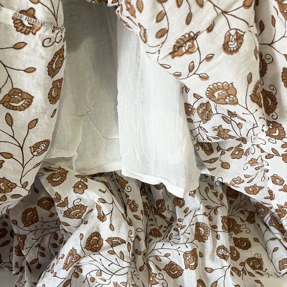 Daughters of India Bohemian Floral Maxi Dress - Cream and Brown - Picture 10 of 13